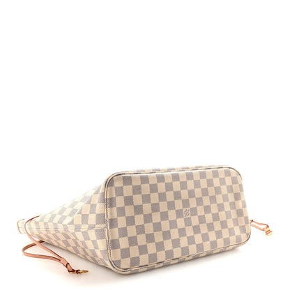 Damier Azur Neo Neverfull MM Rose Ballerine