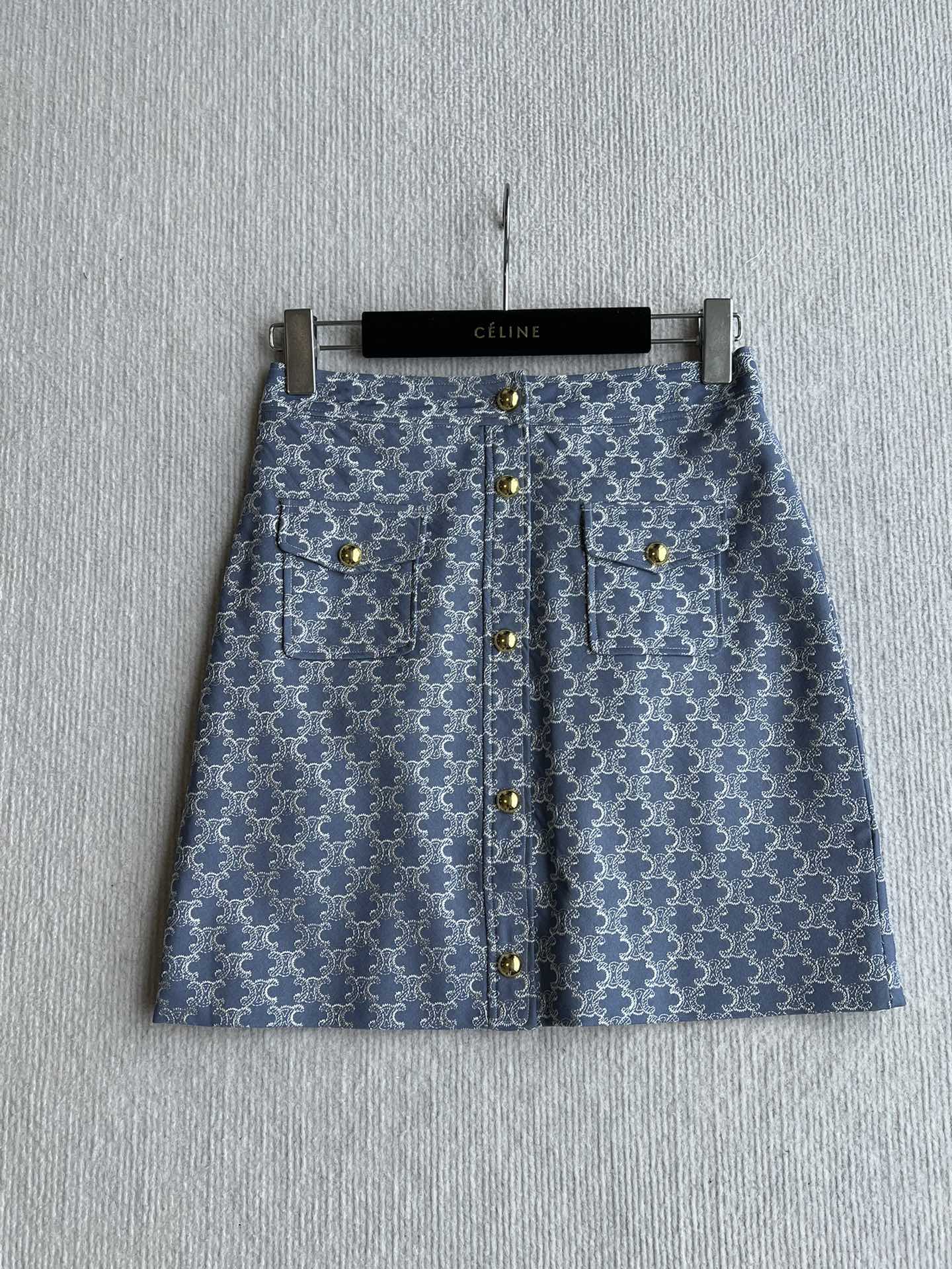 Celine 25 Skirt Blue Triacetate Polyester 275778