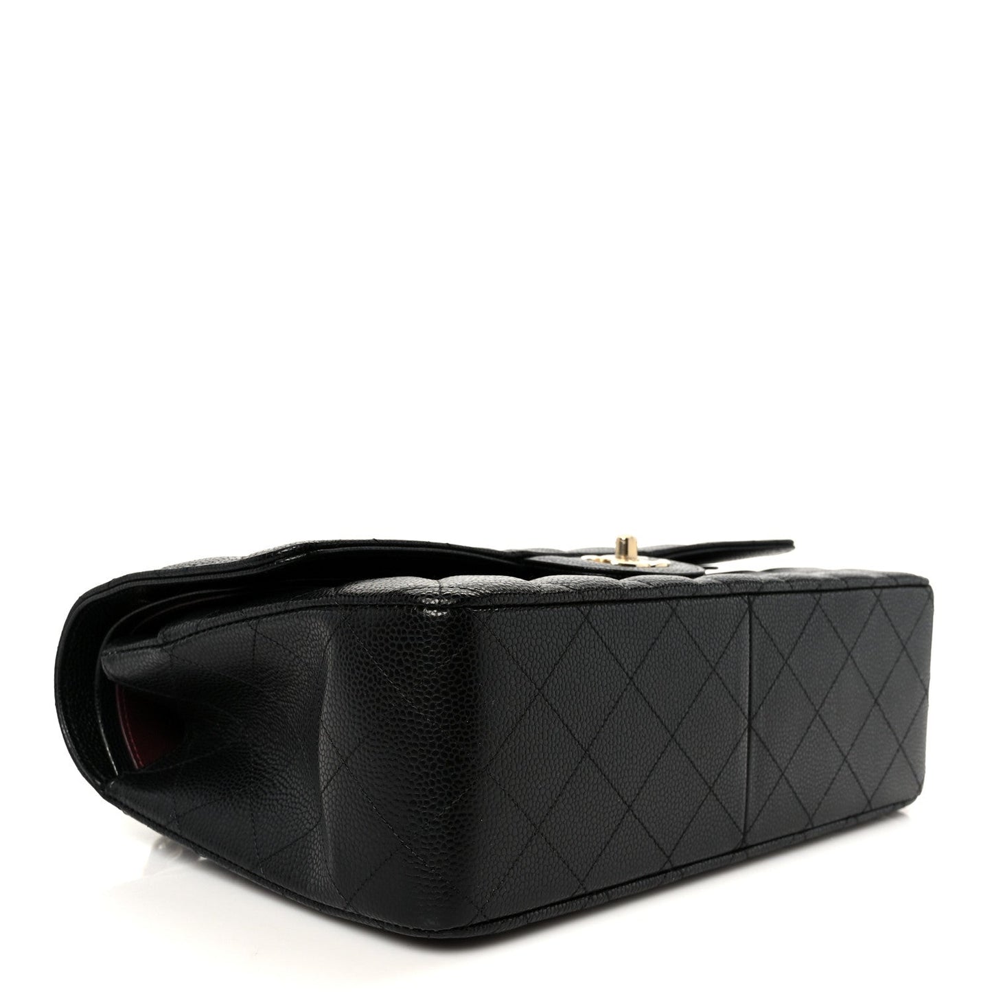 Caviar Quilted Jumbo Double Flap Black
