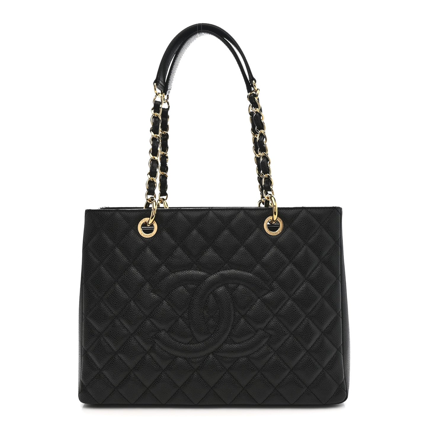 Caviar Quilted Grand Shopping Tote GST Black