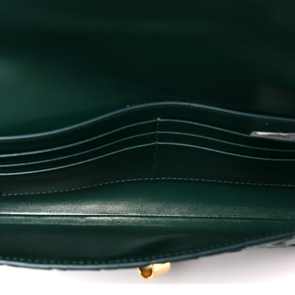 Nappa Intrecciato Long Andiamo Top Handle Clutch Emerald Green