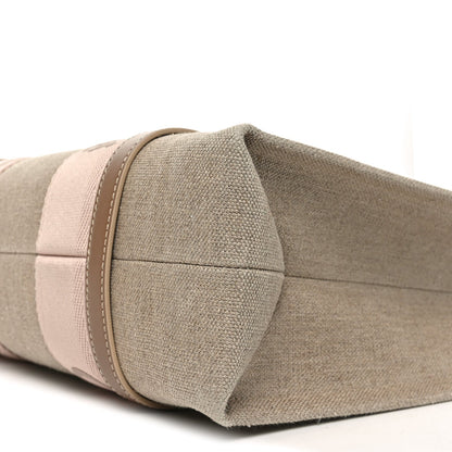 Linen Calfskin Medium Woody Ribbon Tote Blushy Beige
