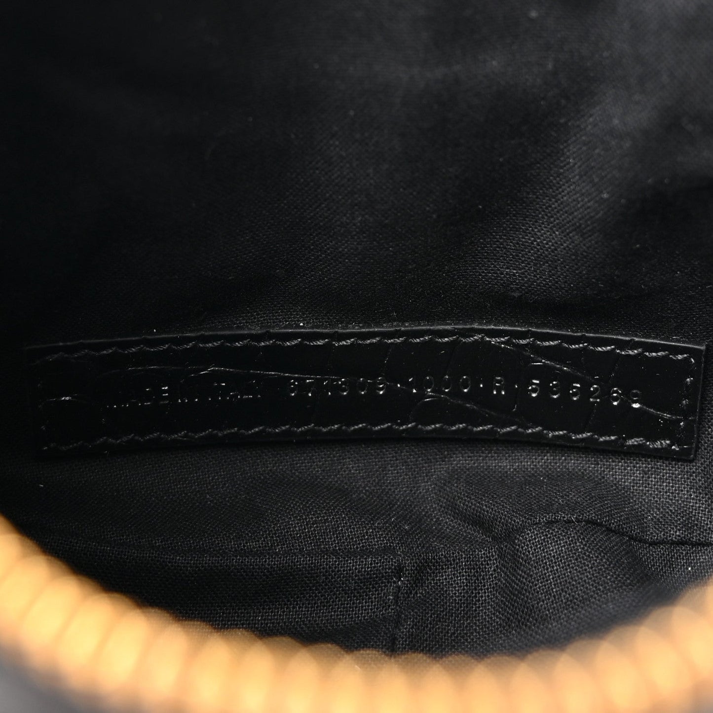 Extra Supple Calfskin Crocodile Embossed Le Cagole Shoulder Bag XS Black