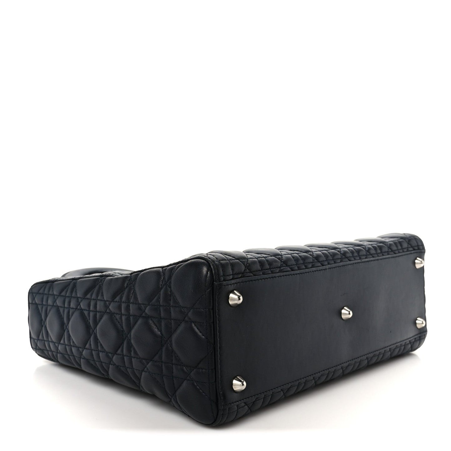Lambskin Cannage Large Lady Dior Navy Blue