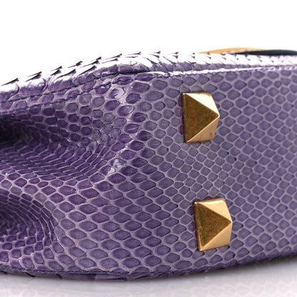 Snakeskin Stud Sign Shoulder Bag Purple