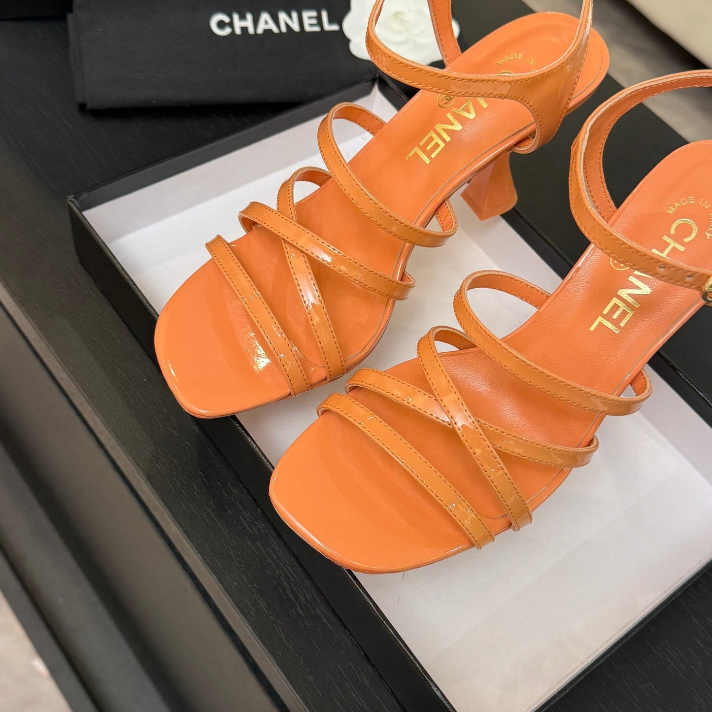 CC Cruise 25/26 Sandal 95mm Orange Patent Leather