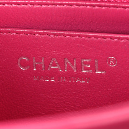 Lambskin Quilted Mini Square Flap Dark Pink