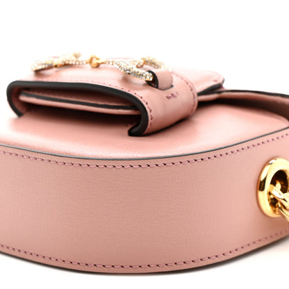 Azalea Calfskin Crystal GG Monogram Mini Horsebit 1955 Waist Bag Pink