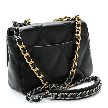 Lambskin Quilted Medium Chanel 19 Flap Black