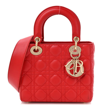 Lambskin Cannage Small My ABCDior Lady Dior Red