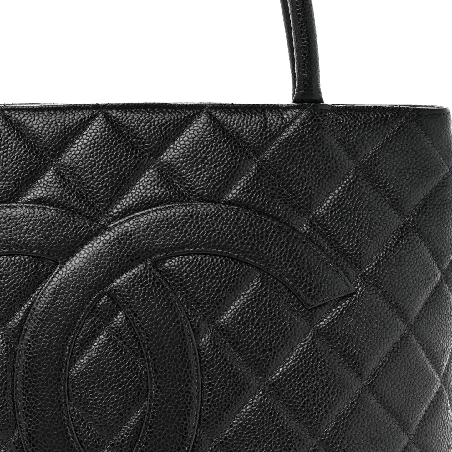 Caviar Quilted Medallion Tote Black
