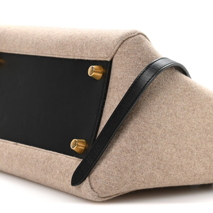 Felt Smooth Calfskin Mini Belt Bag Beige
