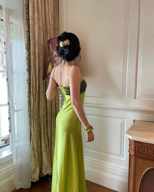 formaldressy-Lime green velvet bodycon yellow green strapless prom dress evening dress party dress date dress wedding guest dress gh5161