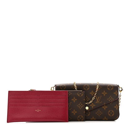 Monogram Pochette Felicie Chain Wallet Fuchsia