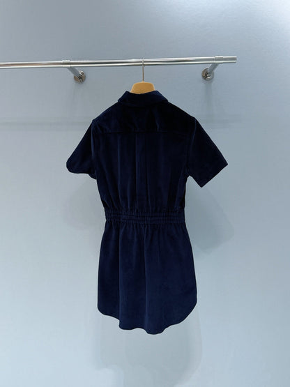 Miumiu 2026 Shirt Dress with a Slim Fit Blue Cotton