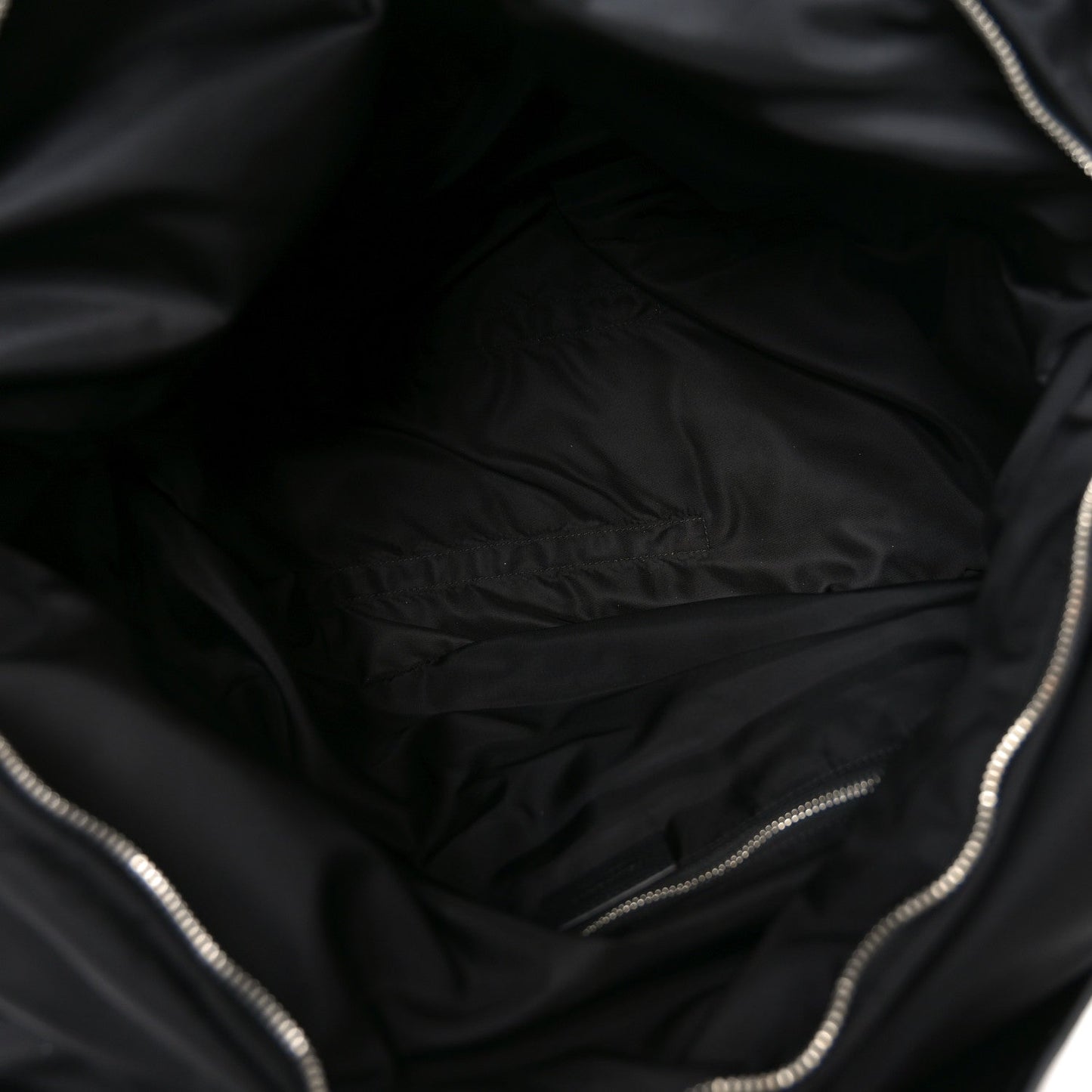 Nylon Calfskin Cut Out Duffle Bag Black