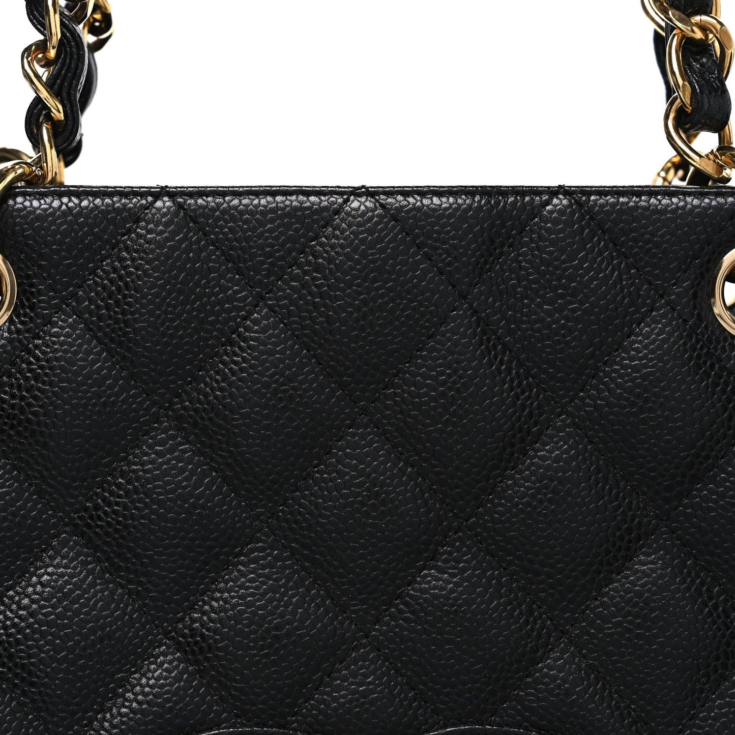 Caviar Quilted Petit Shopping Tote PST Black