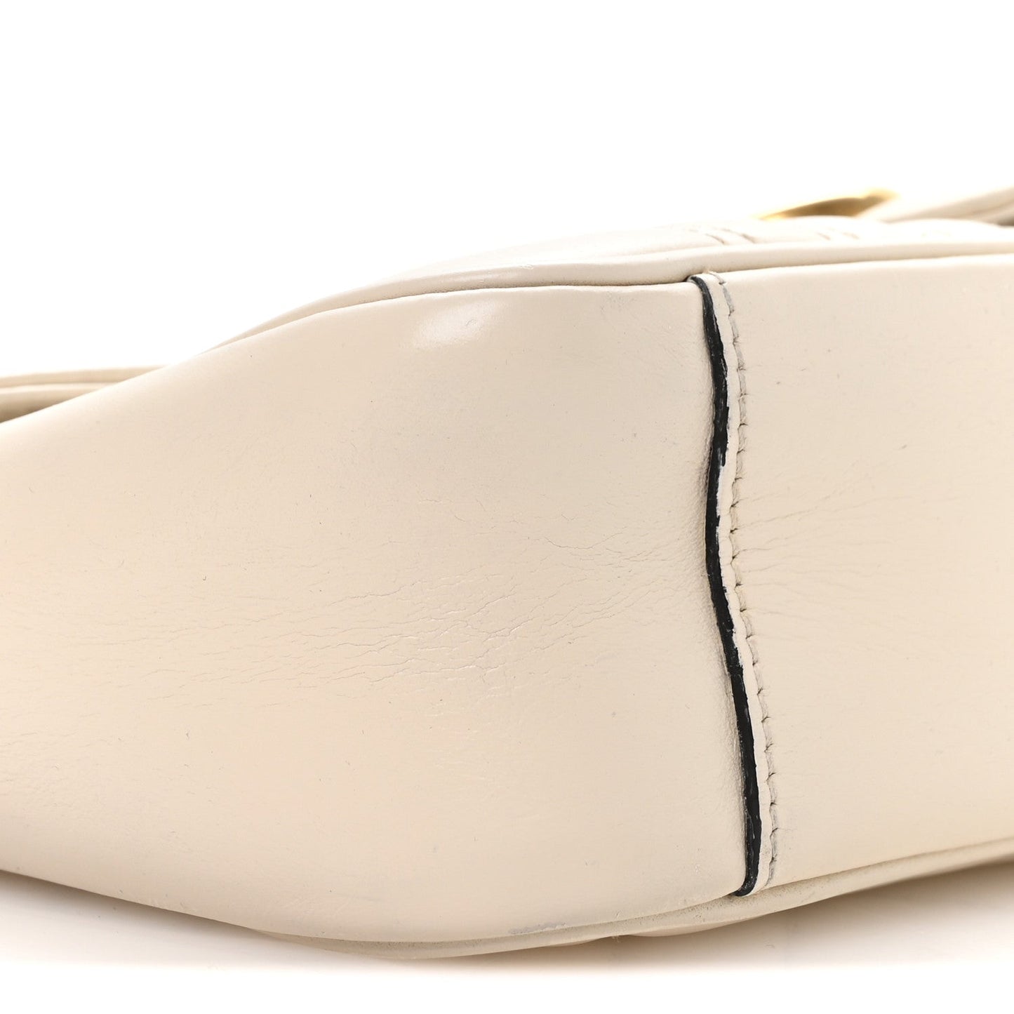 Calfskin Matelasse Small GG Marmont Shoulder Bag White