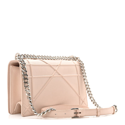 Grained Calfskin Medium Diorama Flap Bag Nude