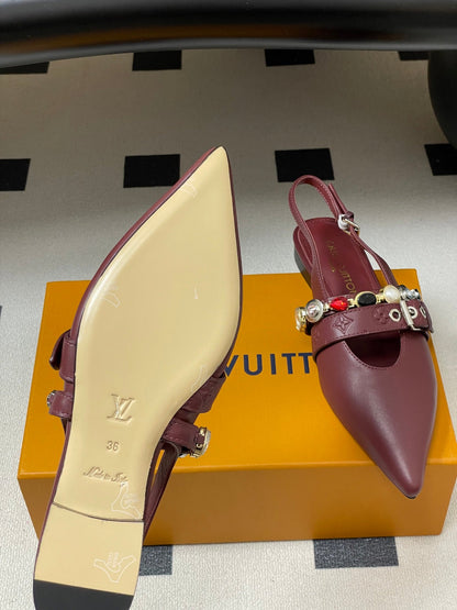 LV 2026 Vibe Slingback Flat Ballerina Cowhide 593439
