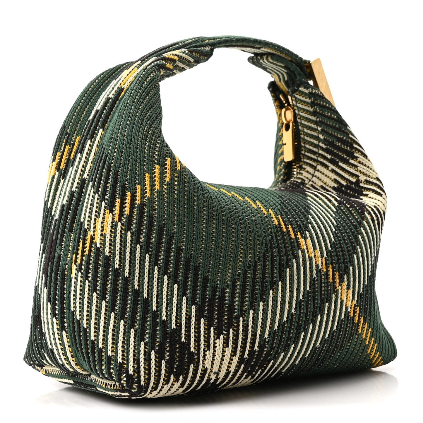Canvas Knitted Check Mini Peg Duffle Bag Ivy