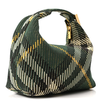 Canvas Knitted Check Mini Peg Duffle Bag Ivy