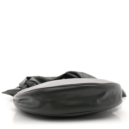 Calfskin Foulard Shoulder Bag Black