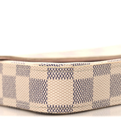 Damier Azur Pochette Felicie Chain Wallet Rose Ballerine