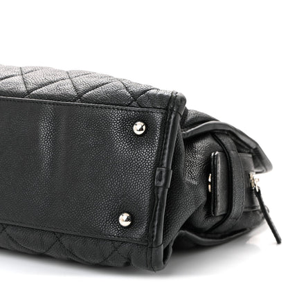 Caviar Quilted French Riviera Tote Black