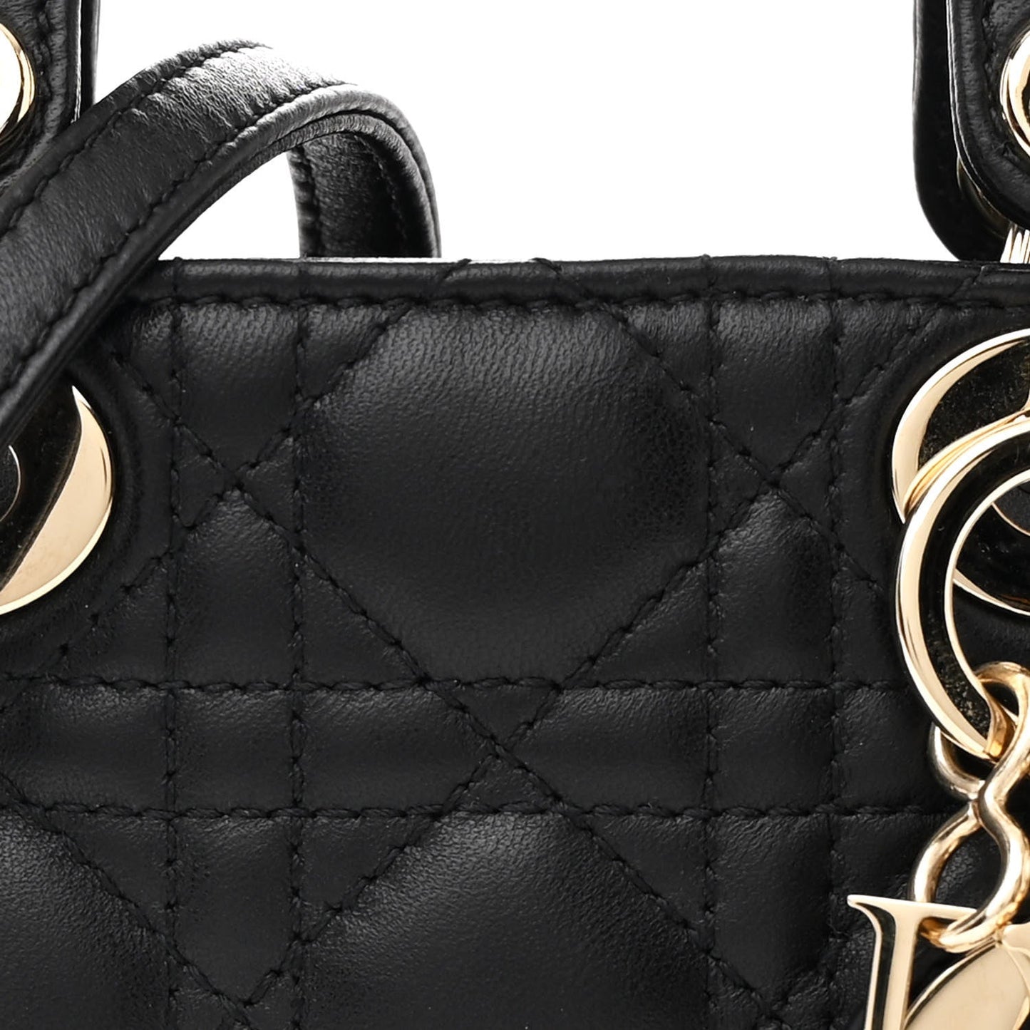Lambskin Cannage Micro Lady Dior Black