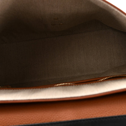 Grained Calfskin Large Penelope Shoulder Bag Caramel