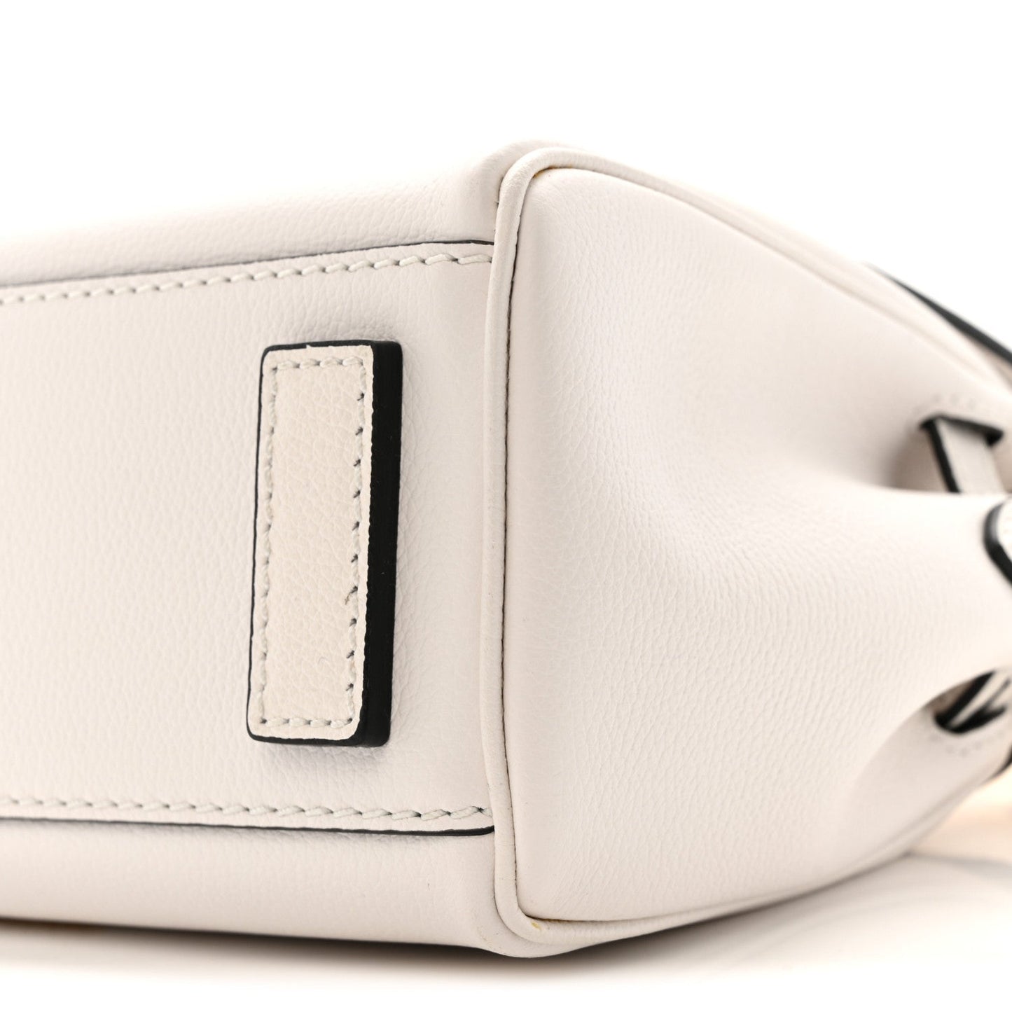 Grained Calfskin Small La Medusa Top Handle Bag Optical White