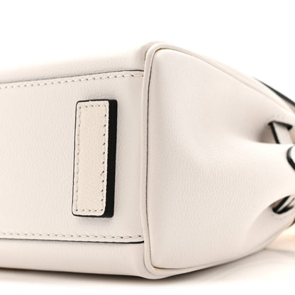 Grained Calfskin Small La Medusa Top Handle Bag Optical White