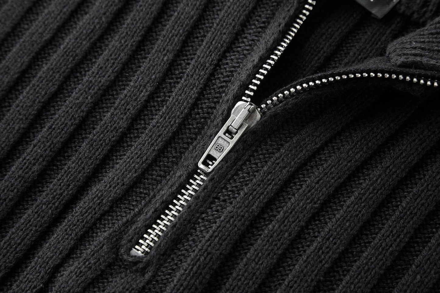 Balenciaga 25 Zipper Sweater Black Wool 0010