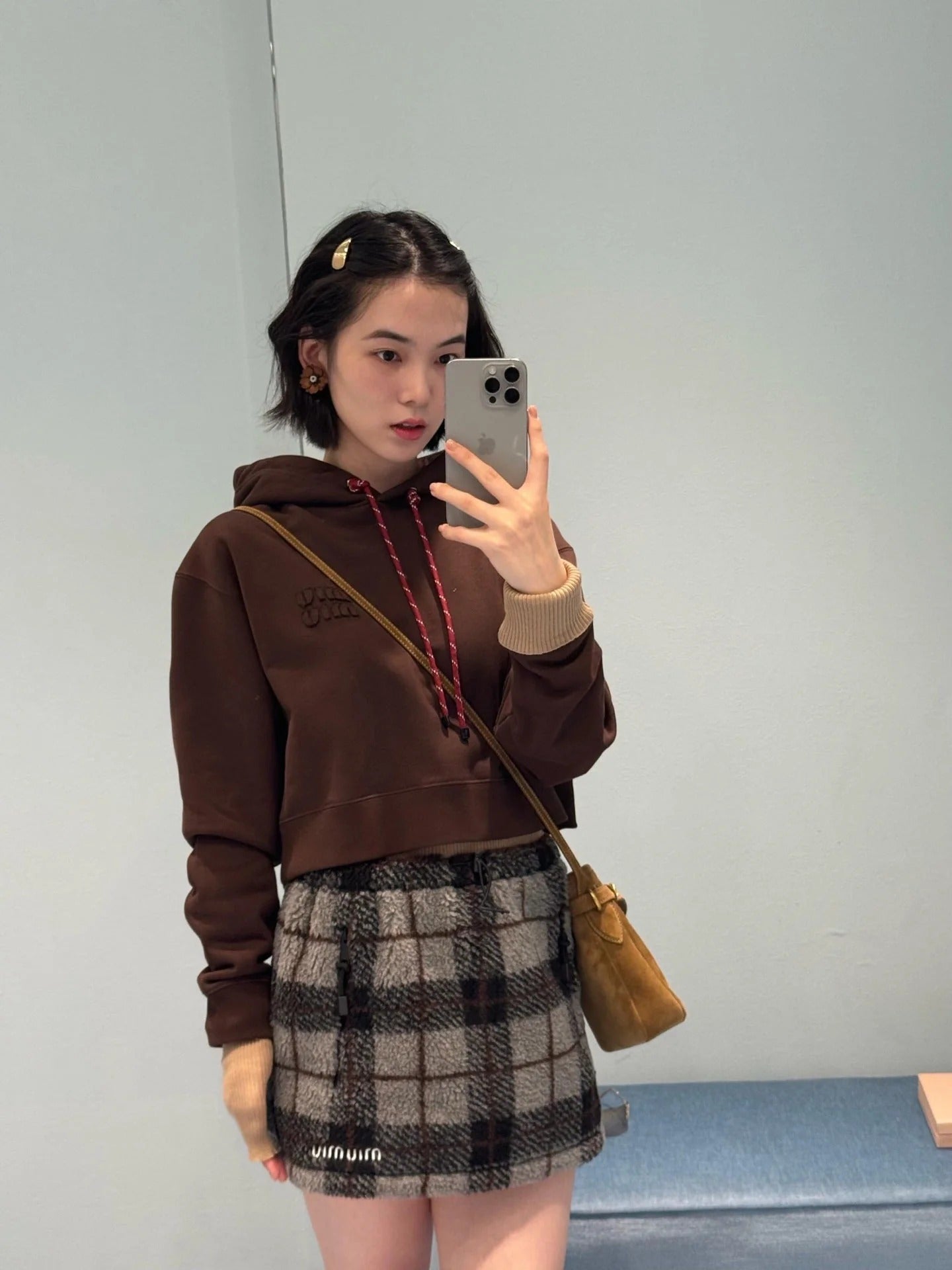 MIUMIU PLAID MINI SKIRT STYLE 655