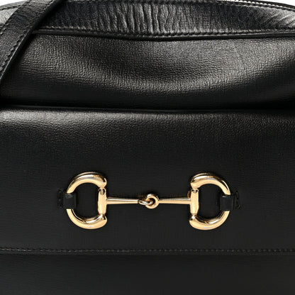 Textured Calfskin Small Horsebit 1955 Shoulder Bag Black