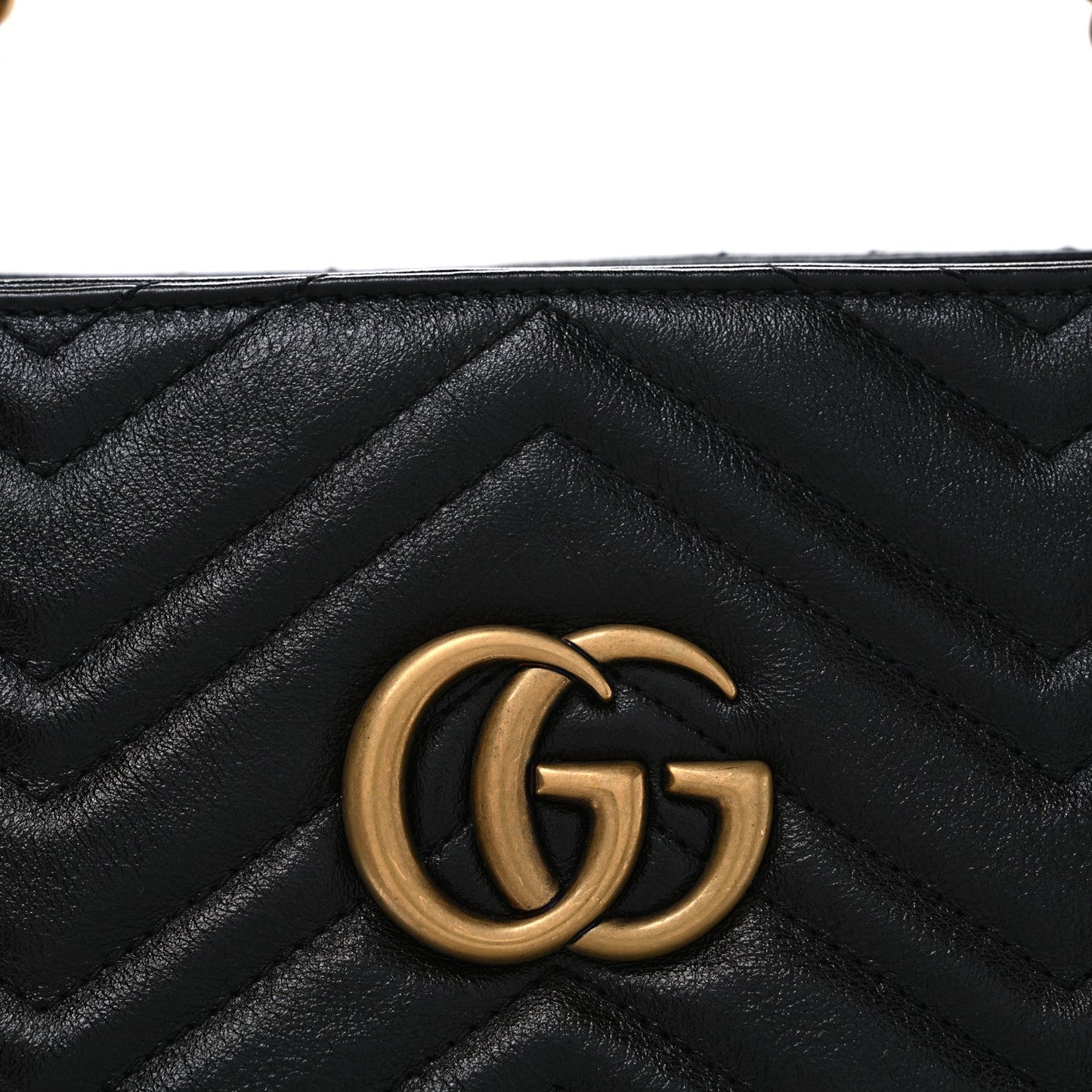 Vintage Calfskin Matelasse Medium GG Marmont Slim Tote Black