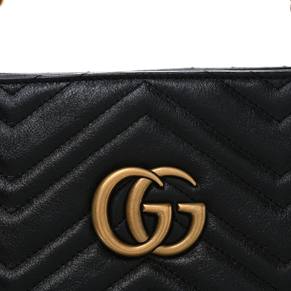 Vintage Calfskin Matelasse Medium GG Marmont Slim Tote Black