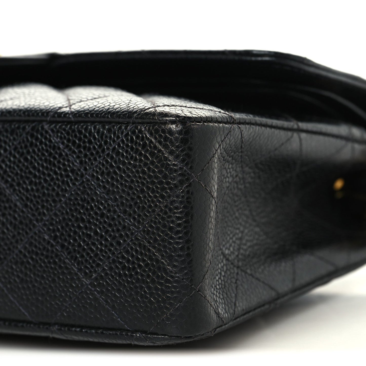 Caviar Quilted Medium Double Flap Black