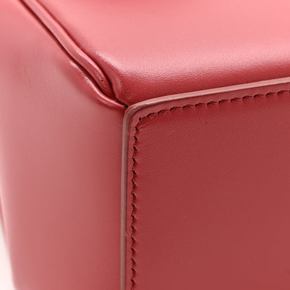 Satinated Calfskin Mini 16 Top Handle Bag Raspberry
