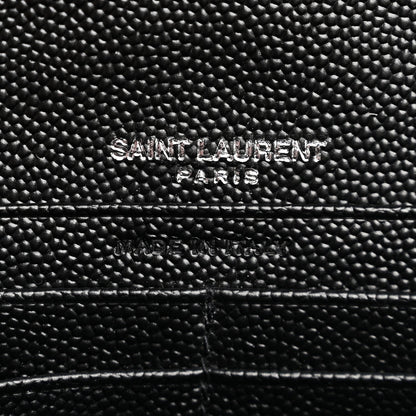 Grain De Poudre Matelasse Chevron Monogram Chain Wallet Black