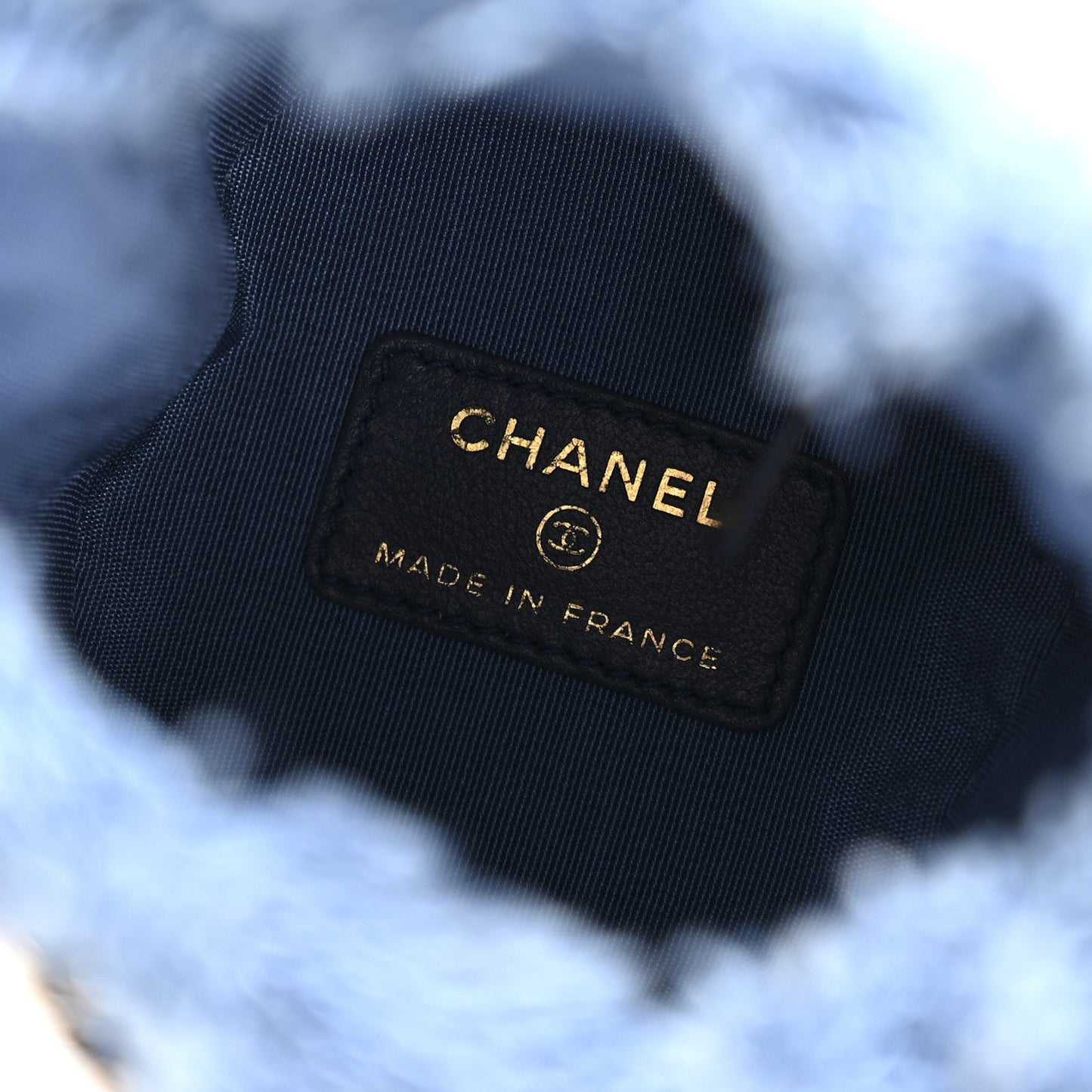 Denim Quilted Mood Mini Bucket With Chain Blue Multicolor