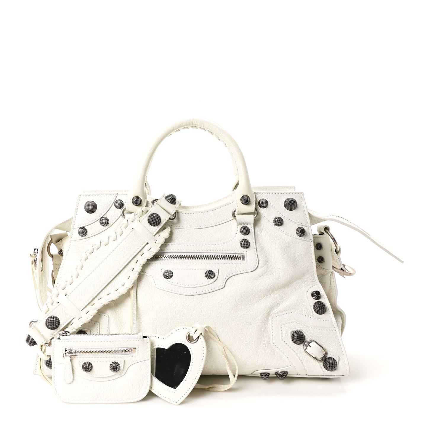 Agneau Arena Neo Cagole City Handbag Optic White