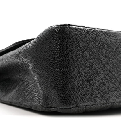 Caviar Quilted Jumbo Single Flap Black