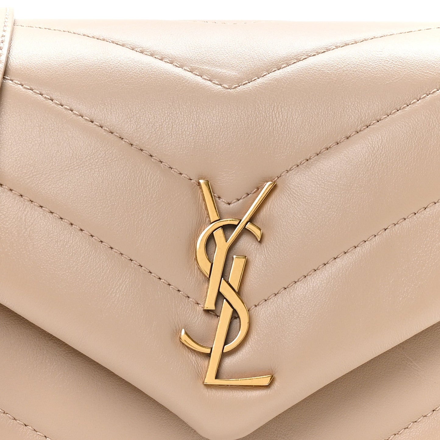 Calfskin Y Quilted Monogram Toy Loulou Crossbody Bag Dark Beige