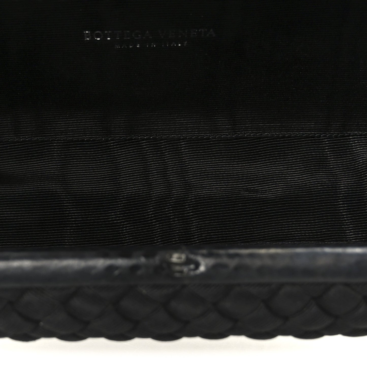 Satin Ayers Intreccio Impero Stretch Knot Clutch Black