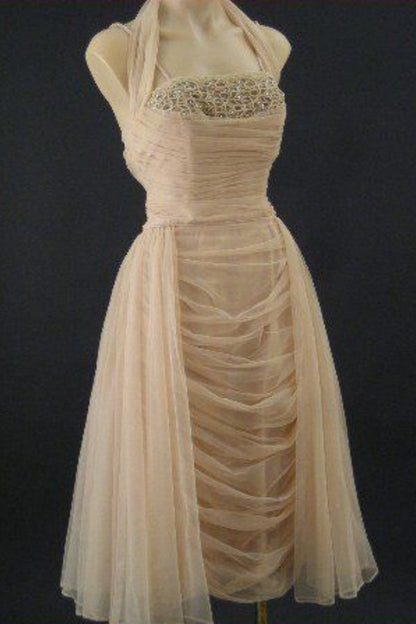 formaldressy--Vintage Elegant Midi Tulle Homecoming Dress gh5628