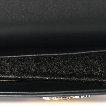 Shiny Calfskin Triomphe Shoulder Bag Black