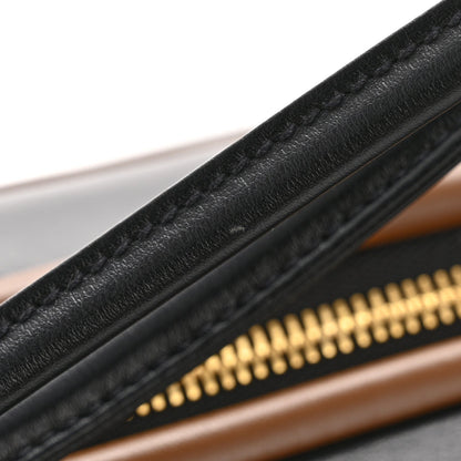 Soft Calfskin Swing Shoulder Bag Black Hazelnut