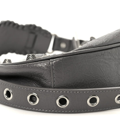 Agneau Arena Le Cagole Shoulder Bag XS Dark Grey